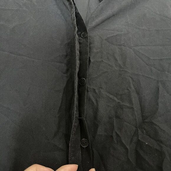 T Alexander Wang black silk long sleeve button down tunic size XS - Picture 4 of 5